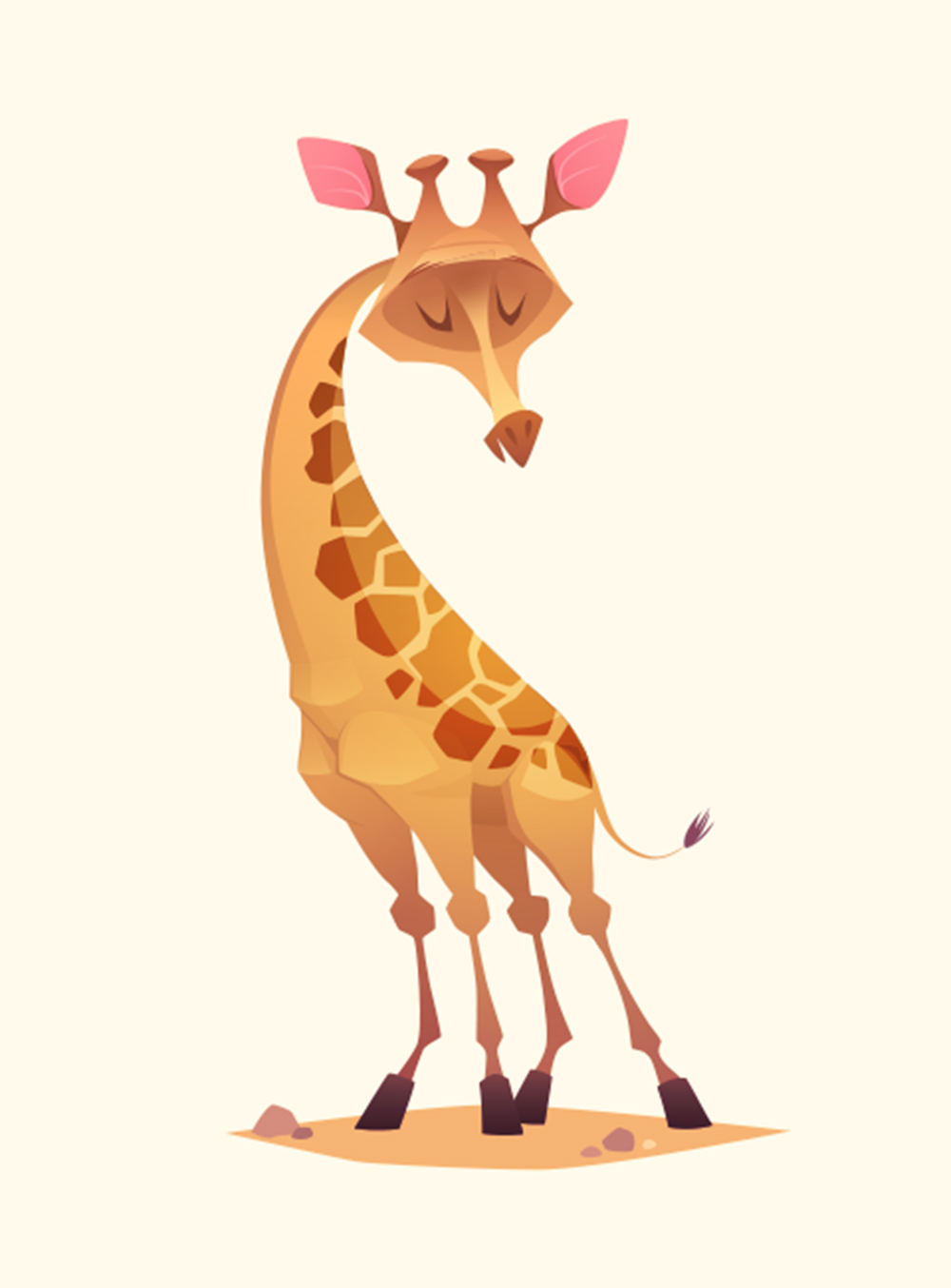 Жираф смеется мультяшка